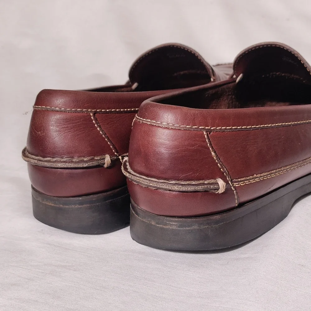 Cole Haan Country Mens Brown Leather Lug Sole Penny Loafers 10.5 D - Imperfect